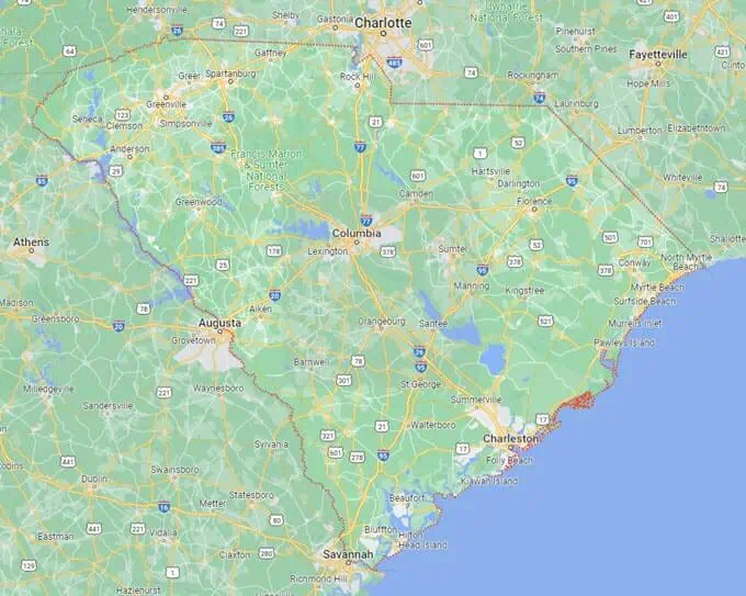 Car Shipping Route Map North Charleston