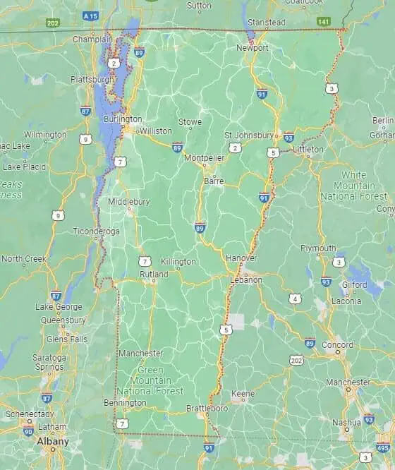 Car Shipping Route Map Vermont